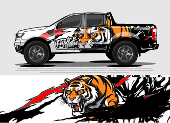 car livery design vector. abstract race style background with Zombie concept for vehicle vinyl sticker wrap