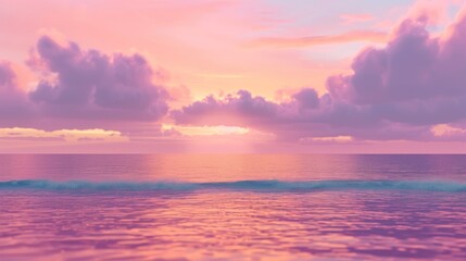 Fototapeta na wymiar Panoramic sea skyline beach. Amazing sunrise beach landscape. Panorama of tropical beach seascape horizon. purple sunset sky light tranquil relax summer seascape background