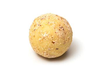Fototapeta premium Chocolate truffles on white background, close-up