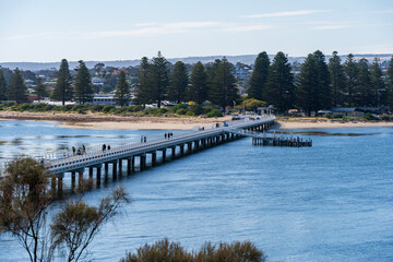 The causeway connecting Victor Harbor and Granite Island