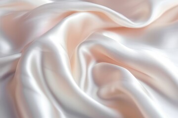 pastel wedding satin background with soft waves of fabric. elegant satin fabric. space for text.