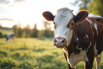 Fototapeta na wymiar Cute Cows On a Farm