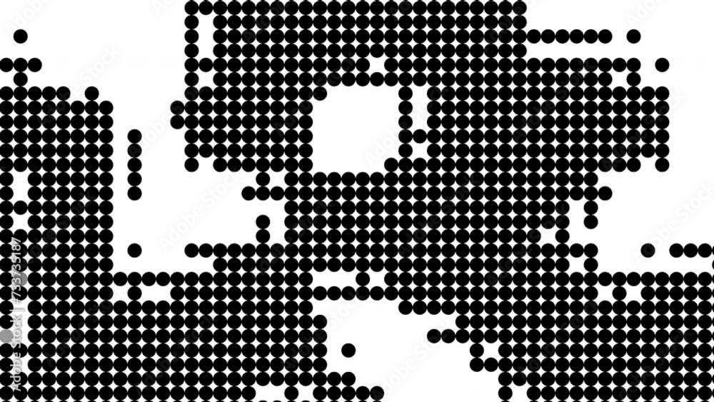Aufkleber simple black and white pattern. circles pattern. 4k looped video.