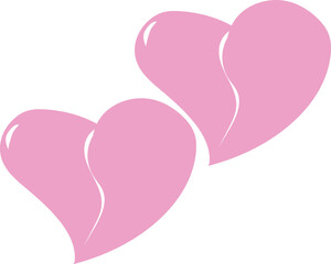 pink heart with ribbon on white background