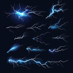 稲妻のイラストセット