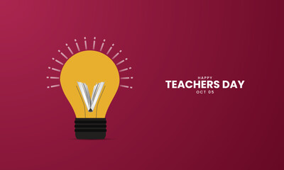 Happy Teachers Day. Creative Design for banner poster, 3D Illustration