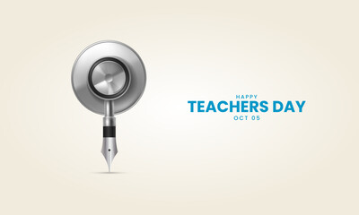 Happy Teachers Day. Creative  Design for banner poster, 3D Illustration