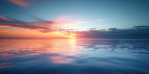 Naklejka na ściany i meble Calm colored sea and sky at sunset