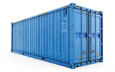 New blue cargo container isolated
