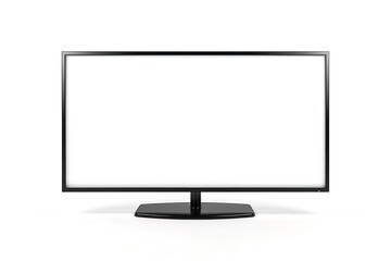 Black TV mockup with white screen on white background