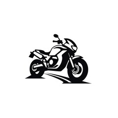 Obraz na płótnie Canvas Simple graphic logo of color motorcycle on white background.