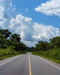 Road in Murchison Falls National Park. Uganda
