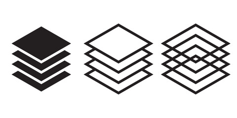 Layers icon symbol set basic simple flat design
