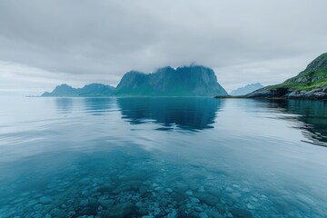 Calm sea near Lofoten Islands