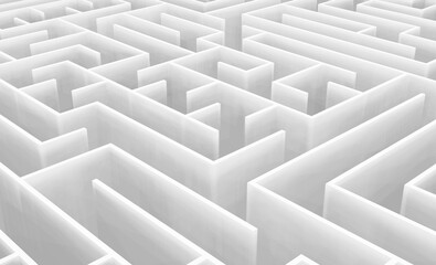 3d render maze labyrinth in white background