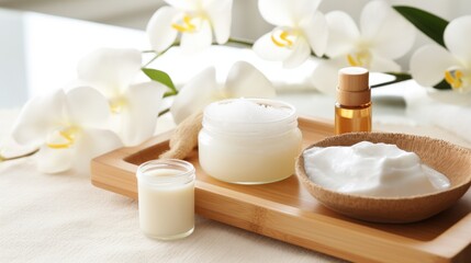 Fototapeta na wymiar Cosmetic ingredients for home use for skin care