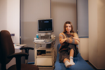 young woman in the gynecologist's office.