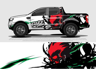 car livery design vector. abstract race style background with Zombie concept for vehicle vinyl sticker wrap