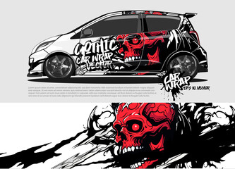 car livery design vector. abstract race style background with Zombie concept for vehicle vinyl sticker wrap