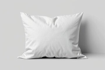 Square white pillowcase mockup. Grey background.