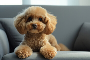Cute puppy maltipoo in park