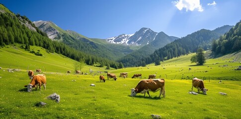 Fototapeta na wymiar Summer in the famous Lauterbrunnen valley, Berner Oberland, Switzerland, Europe