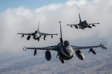 F16's in echelon close formation