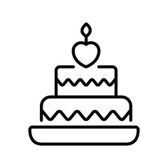 cake icon with white background vector stock illustration