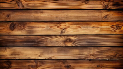 Closeup of a wooden plank wall showcasing natural wood grain patterns with warm brown tones and rustic textured surface
