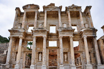 ruins of ancient roman city ephesus and celsus library