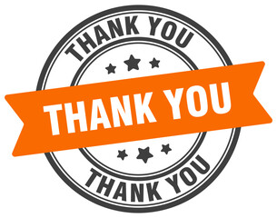 Fototapeta premium thank you stamp. thank you label on transparent background. round sign