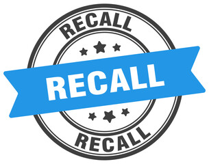 recall stamp. recall label on transparent background. round sign