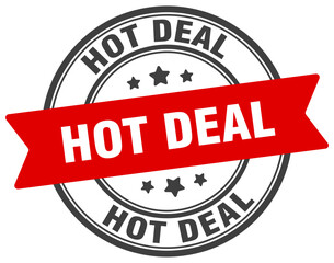 hot deal stamp. hot deal label on transparent background. round sign