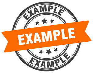 example stamp. example label on transparent background. round sign
