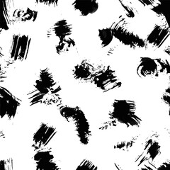 Black and white pattern with strokes of the brush. - 733751514