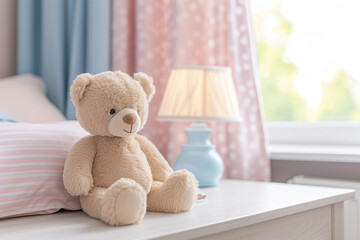 teddy bear in the bedroom