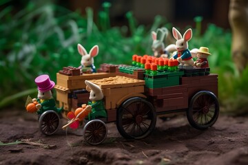Wheelie Wonderful Easter: Bunny's Egg Delivery Fie - obrazy, fototapety, plakaty