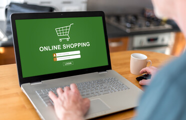 Fototapeta na wymiar Online shopping concept on a laptop