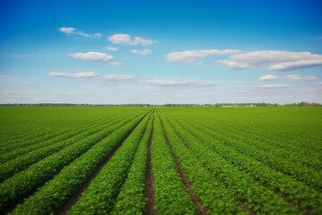 Spring soy field. Generative AI