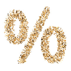 Percent symbol Gold glitter