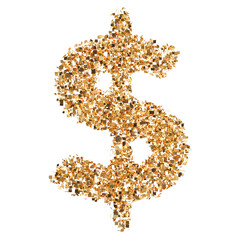 Dollar symbol Gold glitter