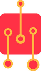 Globally interconnected organizations logo. Connected world community, abstract techno element for modern and retro technological design. Simple color vector pictogram isolated on white background