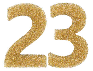 23 number gold glitter 