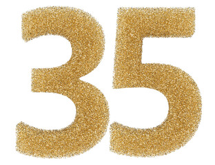 35 number gold glitter 