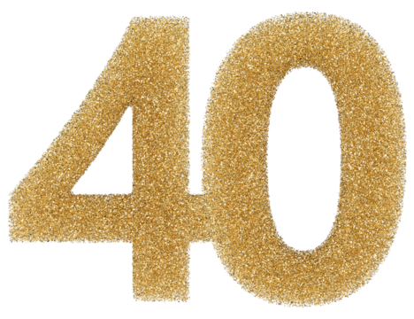 40 number gold glitter 