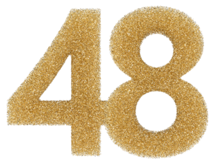 48 number gold glitter 