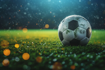 Fototapeta premium a soccer ball on the field