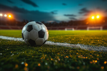 Obraz premium a soccer ball on the field