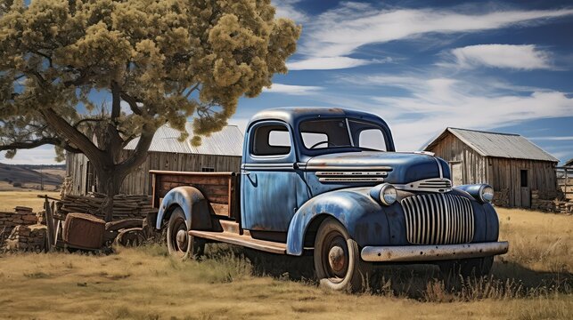 weathered old farm truck