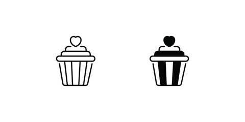 muffin icon with white background vector stock illustration